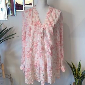 Style & Co. pink floral blouse NWT